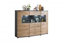 Highboard FLORI Artisan Eiche / Anthrazit