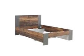 140x200 Jugendbett CLIF von Forte Old-Wood Vintage / Beton