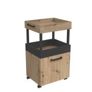 Barschrank 1-trg HMBK202 von Forte Artisan Eiche Nachbildung / Schwarz...