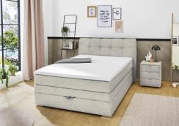 140x200 Boxspringbett Cord Greige mit Bettkasten AMELIE von Jockenhöfe...