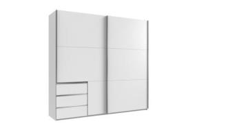 Schwebetürenschrank mit Schubladen Weiß 250 cm breit LEVEL36 A