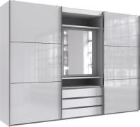 Schwebetürenschrank 4trg mit 2 Drehtüren magicGlas von FRESHTOGO braun