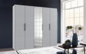 Kleiderschrank 250 cm mit Spiegel LEVEL36 A von WIMEX Hellgrau