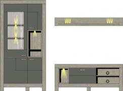 Wohwand 3-tlg inkl. LED-Beleuchtung ca 266 cm breit Granada von Wohnco...