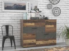 Kommode SKIVE von Forte Old Wood Vintage / Beton Dunkelgrau