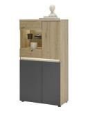 Highboard inkl. Beleuchtung LILLE von Bega HBZ Artisan Eiche/ Anthrazi...