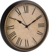 WANDUHR Retro Rund ca. 35 cm 837000610  Schwarz / Braun