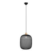 Pendelleuchte 1xE27 Ø 33 cm  1 Stück Metall / Holz Schwarz