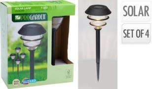 SOLAR LAMPE ZWART 4er Set Polypropyleen Schwarz