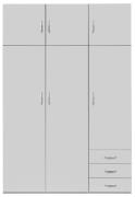 Kleiderschrank weiß 6-türig 3 Schubladen BxHxT 150 x 220 x 54 cm