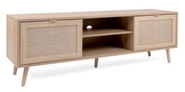 TV-Lowboard BALI 56A von Finori Sonoma Eiche / Rafia Geflecht