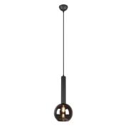 Pendelleuchte 1xE27 Rauchglas 1 Stück Metall Schwarz
