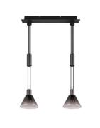 Pendelleuchte 2xE27 1 Stück Metall / Glas Schwarz