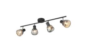 Spot 4x E14 Matt / Glas Chrom bedampft 1 Stück Metall / Glas Schwarz