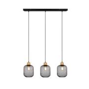 Pendelleuchte 3xE27  1 Stück Metall / Holz Schwarz