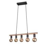 Pendelleuchte 5x E27 Natur 1 Stück Metall / Sisal Hellbraun, Schwarz