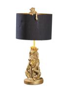 Tischleuchte Design Figur Monkey Gold Schwarz 66 cm hoch