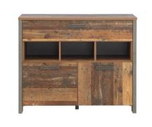 Kommode 2-türig, 1 Schubkasten CLIF von Forte Old-Wood Vintage / Beton