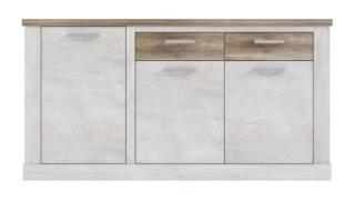 Sideboard 3-trg Duro von Forte Pinia Weiß / Eiche Antik