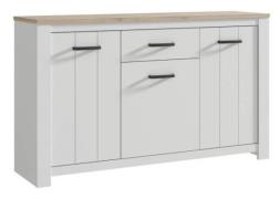 Sideboard 206 cm ELARA von Forte Weiß matt / Bianco Eiche