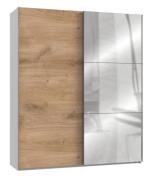 Schwebetürenschrank 2m breit mit Spiegel LEVEL36 A von WIMEX Braun