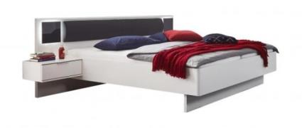 180x200 Bettanlage inkl Beleuchtung VALENCIA von Wimex Weiß / Kunstled...