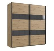 Schwebetürenschrank 2-türig mit Glaselementen Breite ca. 180 cm ALTONA...