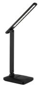 LED-Tischleuchte fixierbar inkl. Tochdimmer und USB mit Akku Schwarz M...