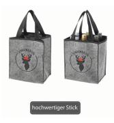 Flaschenträger 1 Stück für 6 Wasserflaschen SCHWARZWALDLIEBE Filz Grau