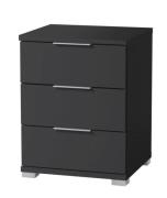 Nachtkommode ca. 46x61x42 cm inkl. 3 Schubkästen Graphit