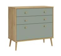 Kommode WHENUA von Forte Mauvella Eiche / Salbei Grün