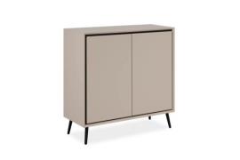 Kommode inkl. 2 Türen  ca. 90 x 90 x 38 cm Softclose Sand / Schwarz