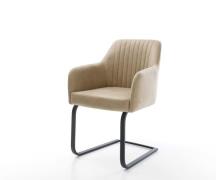 Freischwinger Greg-Flex Mikrofaser Beige Vintage Freischwinger flach S...
