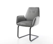Freischwinger Zoa-Flex Samt Grau Freischwinger flach Schwarz Taschenfe...