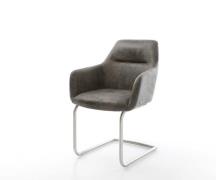 Freischwinger Pejo-Flex Mikrofaser Grau Antik Freischwinger rund Edels...