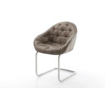 Freischwinger Gaio-Flex Mikrofaser Taupe Vintage Freischwinger rund Ed...