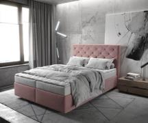 Boxspringbett Dream-Great 140x200 cm Mikrofaser Rosé mit Matratze und ...