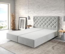 Boxspringgestell Dream-Great 160x200 cm Mikrofaser Silbergrau