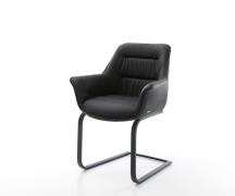 Freischwinger Kaira-Flex Echt-Leder Schwarz Freischwinger flach Schwar...