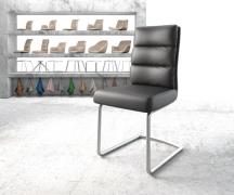 Freischwinger Pela-Flex Echt-Leder Schwarz Freischwinger rund Edelstah...