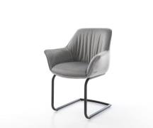 Freischwinger Keila-Flex mit Armlehnen Samt Grau Freischwinger rund Sc...