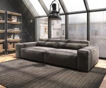 Big-Sofa Sirpio XL 270x130 cm Mikrofaser Khakibraun