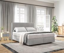 Boxspringbett Dream-Well 160x200 cm Cord Silbergrau mit Taschenfederke...