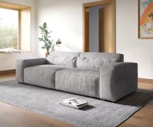 Big-Sofa Sirpio XL 270x130 cm Cord Silbergrau