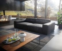 Big-Sofa Sirpio XL 270x130 cm Lederimitat Vintage Anthrazit