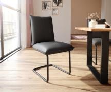 Freischwinger Lelio-Flex Echt-Leder Schwarz Freischwinger rund Schwarz...
