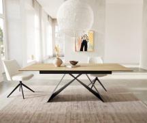 Esstisch Edge 180-220x100 Keramik Laminam® Sabbia Eichefarbig V-Gestel...