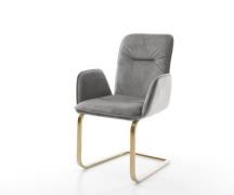Freischwinger Vinja-Flex Samt Grau Freischwinger flach Gold