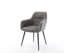 Esszimmerstuhl Pejo-Flex Bouclé Grau 4-Fuß konisch Schwarz Taschenfede...