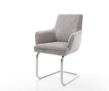 Freischwinger Heira-Flex mit Armlehnen Cord Silbergrau Freischwinger f...